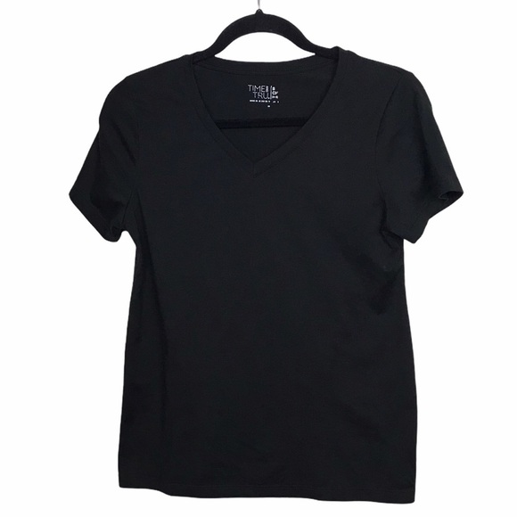 Time and Tru Black Short Sleeve Tee T Shirt - Picture 1 of 6